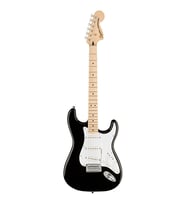 Squier 0378002506 Affinity Stratocaster Elektro Gitar (Siyah) Akçaağaç Klavye Büyük Kafa (Headstock) ve Siyah Cila