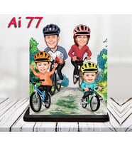 Kişiye Özel Ahşap Biblo - Aile Karikatür Biblo - 4 Kişilik Aile Biblo 34