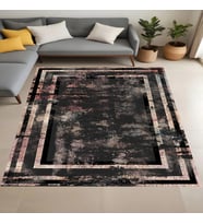 Eliana Home Dijital Baskı Yıkanabilir Kaymaz Taban Salon Halısı Ve Yolluk LNA0808-FNL16 (Siyah)
