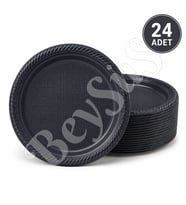 Parti Plastik Tabak 24lü Siyah