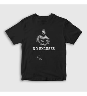 Presmono Unisex Çocuk Siyah No Excuses Gym Spor Chris Bumstead T-Shirt 361752tt