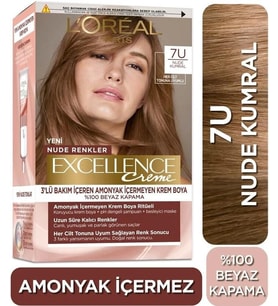 Loreal Excellence Nude Renkler Saç Boyası 7u Nude Kumral