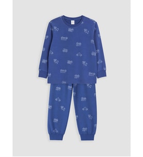LCW Kids Mavi Baskılı Erkek Çocuk Pijama Takımı
