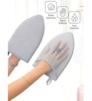 Beylini Buharlı Ütü Eldiveni Mini Ütü Pedi Sıcaklık Buhar Geçirmez Ütü Masası Eldiveni Taşınır Bez 15x25 CM (Gri)