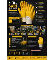 Nitril Sarı İşçi Eldiveni