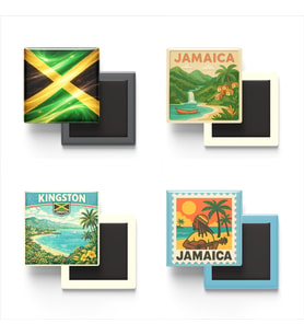 Buzdolap Magnetleri - Jamaika Kingston - Jamaica - 4'lü Set Magneti