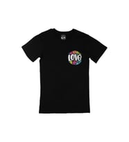 All You Need Love Cep Logo Tasarımlı Siyah Tişört