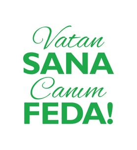 Vatan Sana Canım Feda Sticker17x17 Cm Yeşil