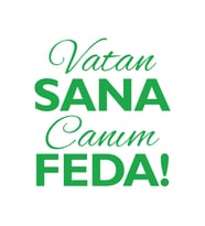 Vatan Sana Canım Feda Sticker17x17 Cm Yeşil
