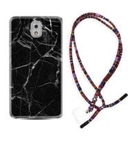 Samsung Note 3 4 5 8 9 20 Ultra 10 Lite Kılıf Boyun Asklı Rasta Silikon Fragile Black Mermer 1378
