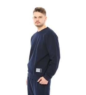 Erkek Oversize Sweat Etiket Detaylı Lacivert