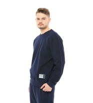 Erkek Oversize Sweat Etiket Detaylı Lacivert