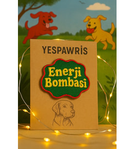 Enerji Köpek Arması - Dinamik ve Eğlenceli Bandana, Kıyafet ve Çantalara Uygun Ütüyle Yapışan Arma (Çok Renkli)