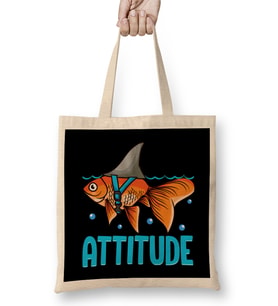 Attitude of a Shark Fish Confidence & Self Belief Bez Çanta Uzun Saplı