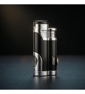 Zorro Çift Torch Pürmüz Siyah Puro Çakmağı