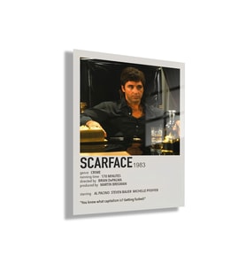 Temperli Cam Tablo Film Afişi Scarface 1983 Görseli