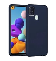 Samsung Galaxy A21S İçi Kadife Silikon Kılıf Lacivert