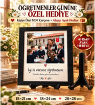 Öğretmenler Gününe Özel “İyi ki Varsınız Öğretmenim” Fotoğraflı MDF Çerçeve