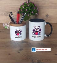 Sevimli Panda Kalemlik, Kupa Bardak T Kişiye Özel Hediye (Model 12)