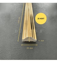 Dekoratif Polistren 25 Adet 2,5 Cm Gold Duvar Çıtası (Altın)