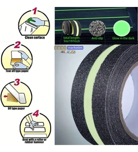 Fosforlu Kaydırmaz Bant 50mm x 5mt Yeşil Fosforlu Merdiven Bandı 50mm Fotolümenli