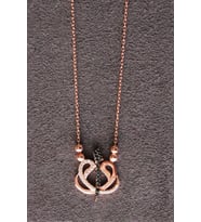 Bella Gloria Elif Vav Rose Gümüş Kolye (TGK0210)