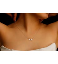 Kişiye Özel 925 Ayar Gümüş Şık Xoxo Kolye