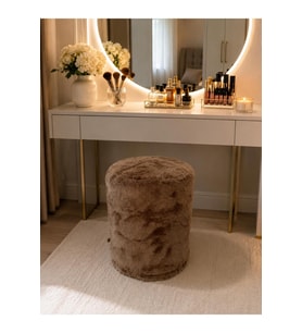 Peluş Çok Amaçlı Dekoratif Puf Koltuk Kahverengi