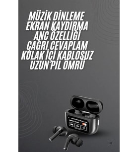 Yeni Nesil Pro Ekranlı Bluetooth Kulaklık 5.0 Bluetooth