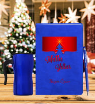 Yılbaşı İçin Kişiye Özel Tasarım Defter Kalem & Termos Mug Hediye Seti