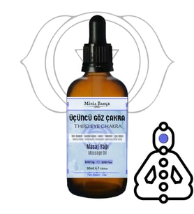 ÜÇÜNCÜ GÖZ ÇAKRA Masaj Yağı, THIRD EYE CHAKRA, 30ml, %100 Saf
