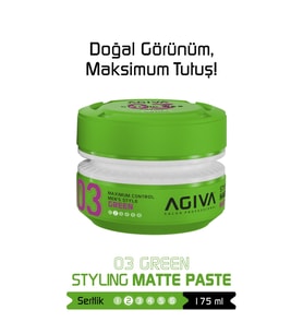 Agiva Green Mat ve Doğal Görünüm Sağlayan Wax - 175ML