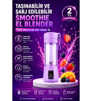 380 ml USB Şarjlı Portatif Smoothie Blender Mini Boy Tasarım