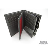 Hakiki Deri Cüzdan  İsme Özel Cüzdan  12x10 Dikey  TM 820-3 Hediyelik Cüzdan (Siyah-Gri)