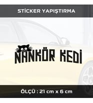 nankör kedi tuning yazı siyah etiket sticker - 2 adet çıkartma araba motosiklet kask atv tablet pc buzdolabı otomobil bilgisayar uyumlu
