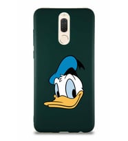 Huawei Mate 10 Lite Soft Premier Kapak Donald Duck-B Tasarımlı Silikon Kılıf - Yeşil (Şeffaf)