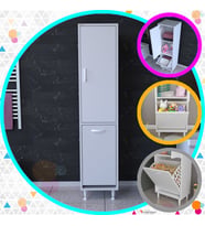 MODİLAYN ASEL 35 x 138 cm Çamaşır Ve Erzak Bölmeli Çok Amaçlı Dolap