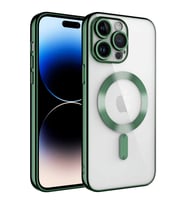 Lexroo iPhone 14 Pro Max Kılıf Kamera Korumalı M-safe Wireless Şarj Özellikli Demre Kılıf - Koyu Yeşil
