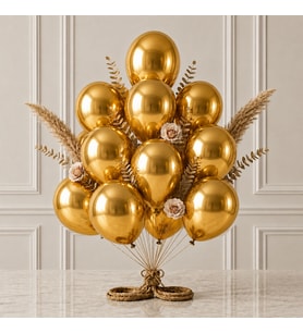 Altın Renk Lateks Metalik Balon (30 cm) - 12 Adet