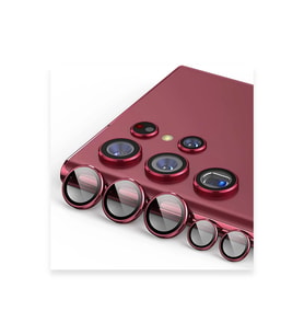 Uray store Samsung Galaxy S23 Ultra Valdez Metal Kamera Lens - Kırmızı