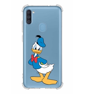 Samsung Galaxy M11  Köşe Korumalı Antişok Kapak Donald Duck Tasarımlı Şeffaf  Kılıf