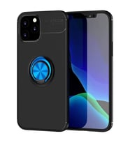 Apple İphone 12 Kılıf Range Yüzüklü Silikon - Siyah-mavi