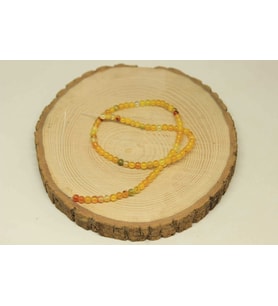 Akik Taşı YARIM Dizi 4mm (27845) (18cm uzunluğundadır)