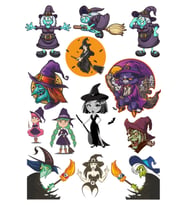 Cadı Sticker Set-1 13 Parça Telefon, Tablet, Defter, Laptop Sticker