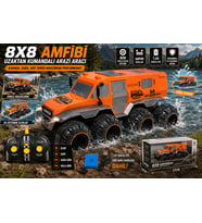8x8 Amfibi Uzaktan Kumandalı Arazi Aracı Su Üstünde Giden 4x4 Güçlü Off-Road RC Kamyon