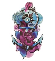 Caş Dekorasyon Çapa Figürlü Mini Geçici Dövme Tattoo