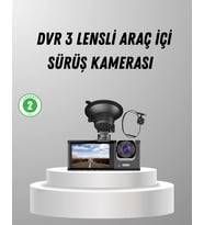 Üç Kameralı Araç Dvr Full Hd Gece Görüşlü 2 Inç Ips Ekranlı