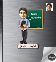Kişiye Özel Öğretmeni  Erkek Ahşap Magnet -1