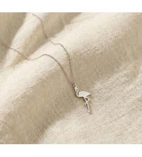 Minimal Zarif Flamingo Kolye 925K Gümüş