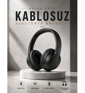 Kulak Üstü Kablosuz Bluetooth Kulaklık Yüksek Ses Kaliteli ANC Özelliği